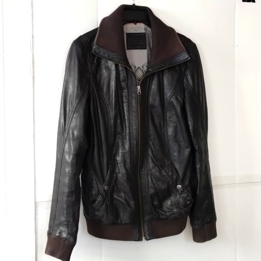 Mustang True Denim Jacket black SZ large Y2K 90's classic Americana